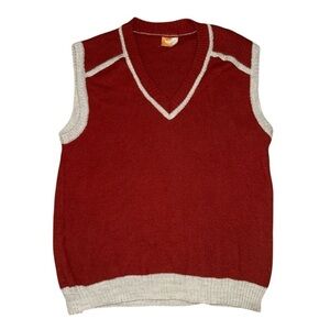 Modeta vintage red cream sweater vest women’s sweater vest size large